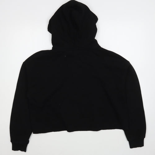 Primark Womens Black  Cotton Pullover Hoodie Size L  Pullover - Cropped