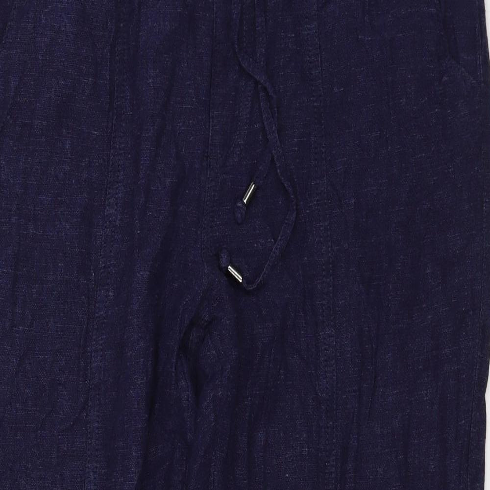 Nutmeg Womens Blue  Viscose Trousers  Size 14 L24 in Regular Tie