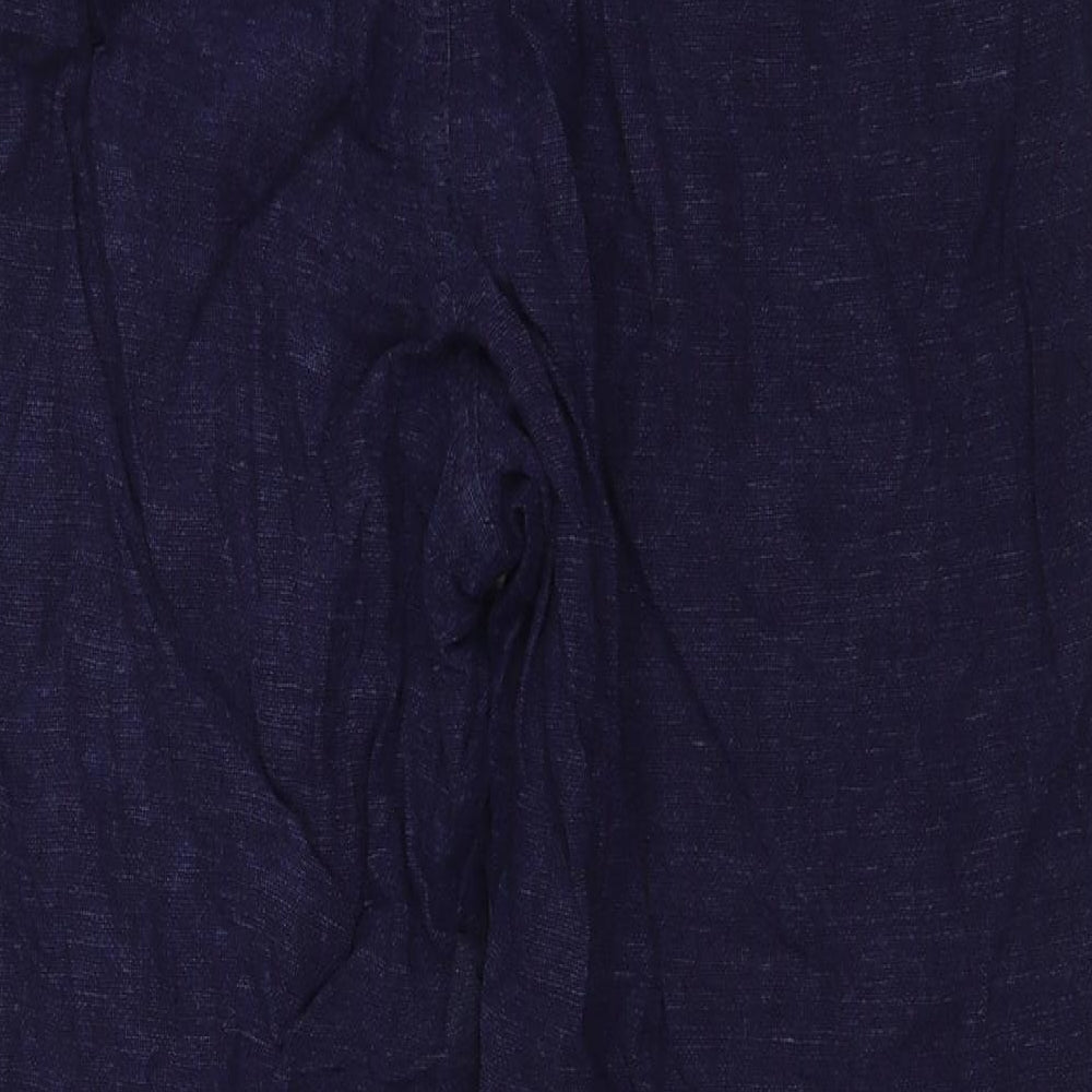 Nutmeg Womens Blue  Viscose Trousers  Size 14 L24 in Regular Tie
