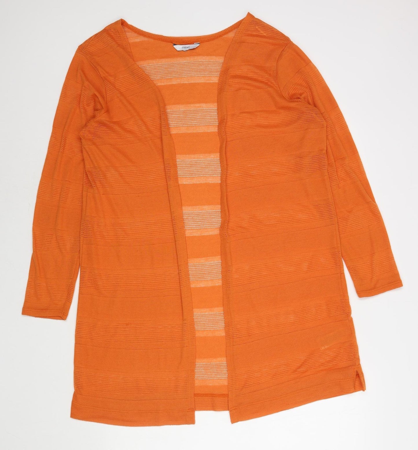 NEXT Womens Orange V-Neck  Polyester Cardigan Jumper Size 20