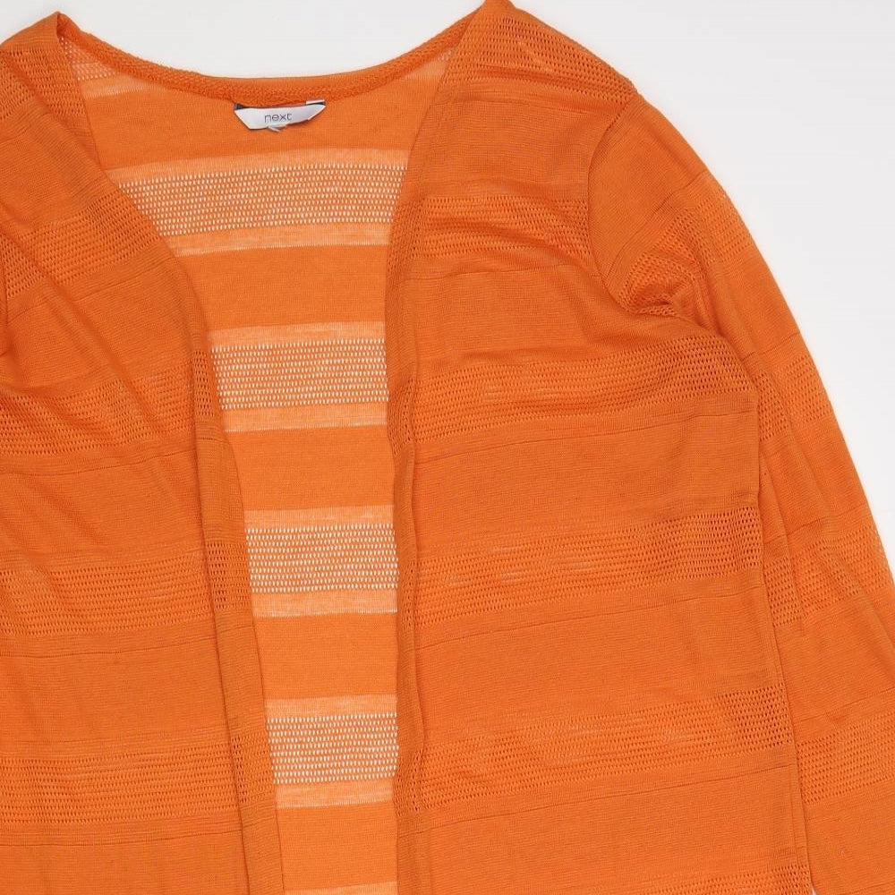 NEXT Womens Orange V-Neck  Polyester Cardigan Jumper Size 20