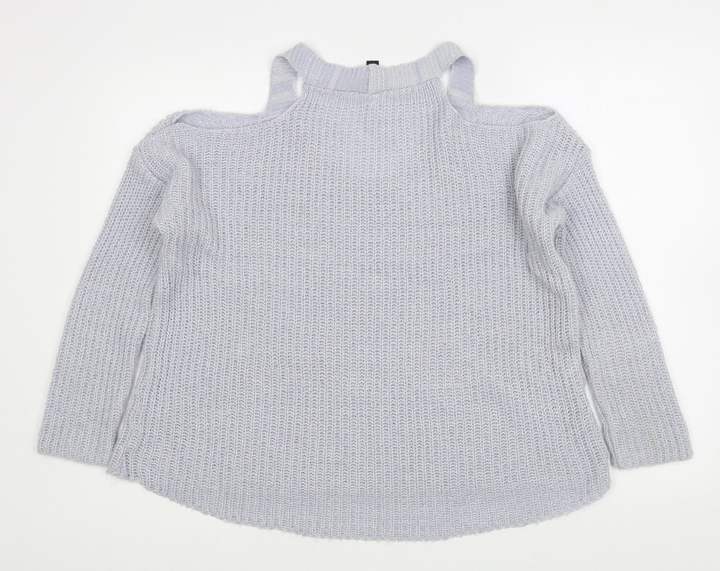 Lipsy Womens Blue Scoop Neck  Acrylic Pullover Jumper Size S