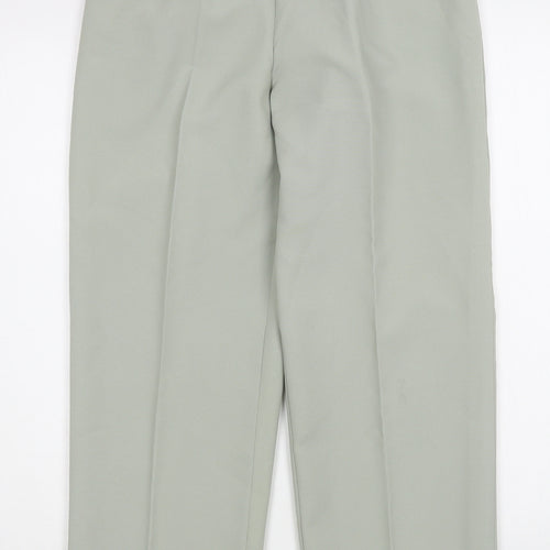 Sarah Hamilton Womens Green  Polyester Trousers  Size 14 L29 in Regular