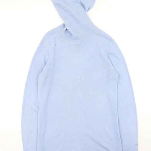 Emreco Womens Blue High Neck  Acrylic Pullover Jumper Size 10