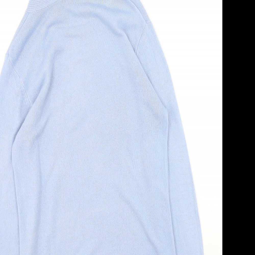 Emreco Womens Blue High Neck  Acrylic Pullover Jumper Size 10