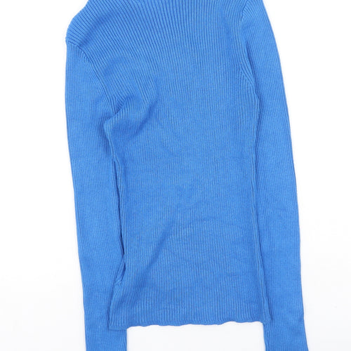 Brave Soul Womens Blue Scoop Neck  Viscose Pullover Jumper Size S
