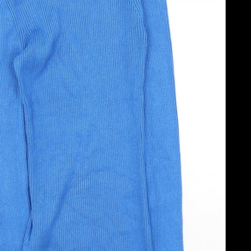 Brave Soul Womens Blue Scoop Neck  Viscose Pullover Jumper Size S