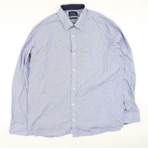 F&F Mens Blue  Cotton  Button-Up Size 42 Collared