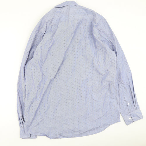 F&F Mens Blue  Cotton  Button-Up Size 42 Collared