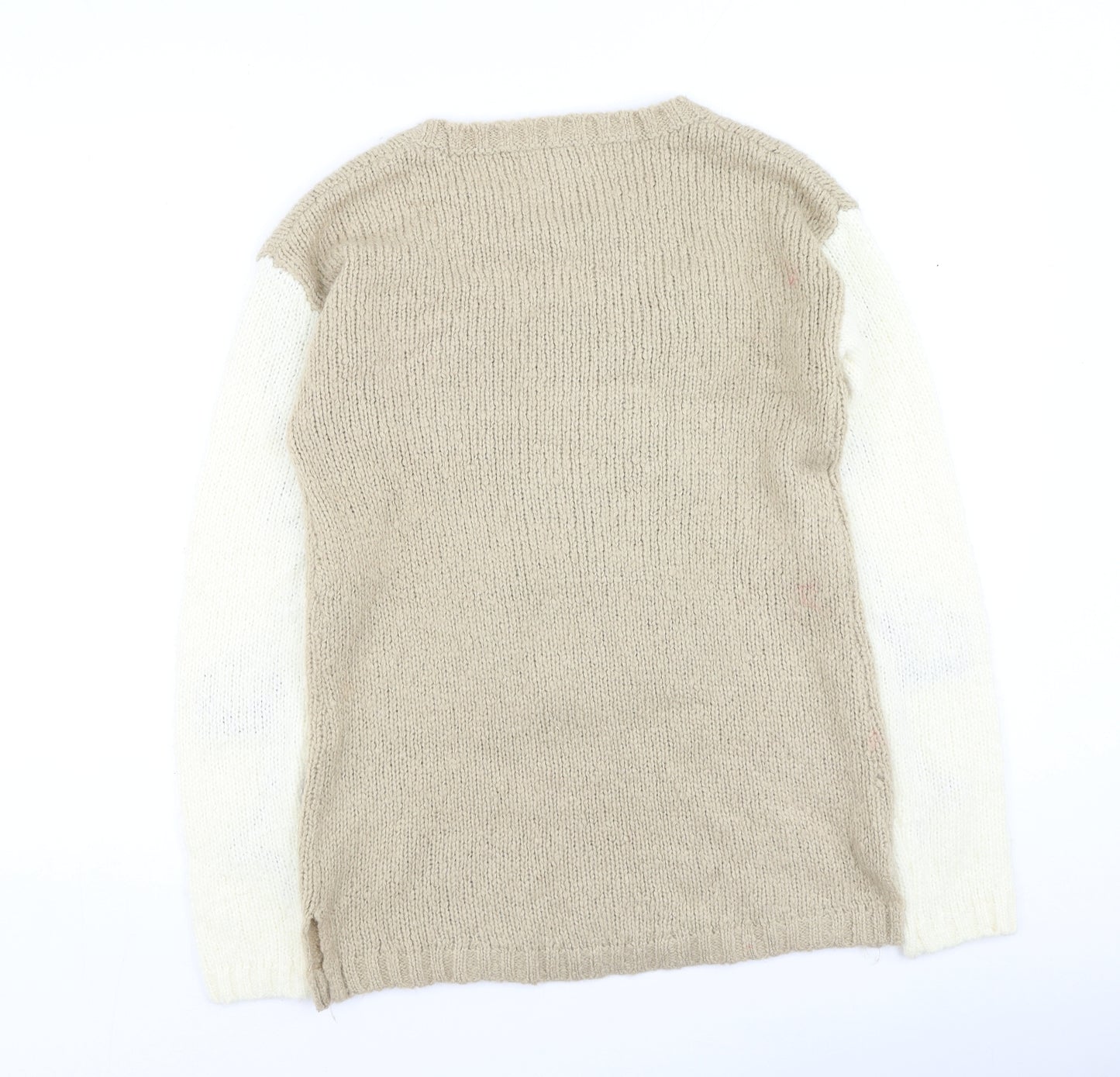 Next  Womens Beige Round Neck  Acrylic Pullover Jumper Size 10   - Christmas Jumper