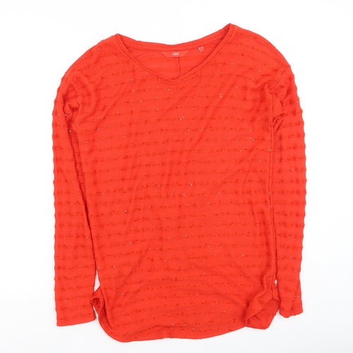 Next  Womens Red  Polyester Basic T-Shirt Size 12 Round Neck