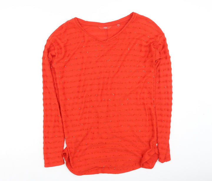 Next  Womens Red  Polyester Basic T-Shirt Size 12 Round Neck