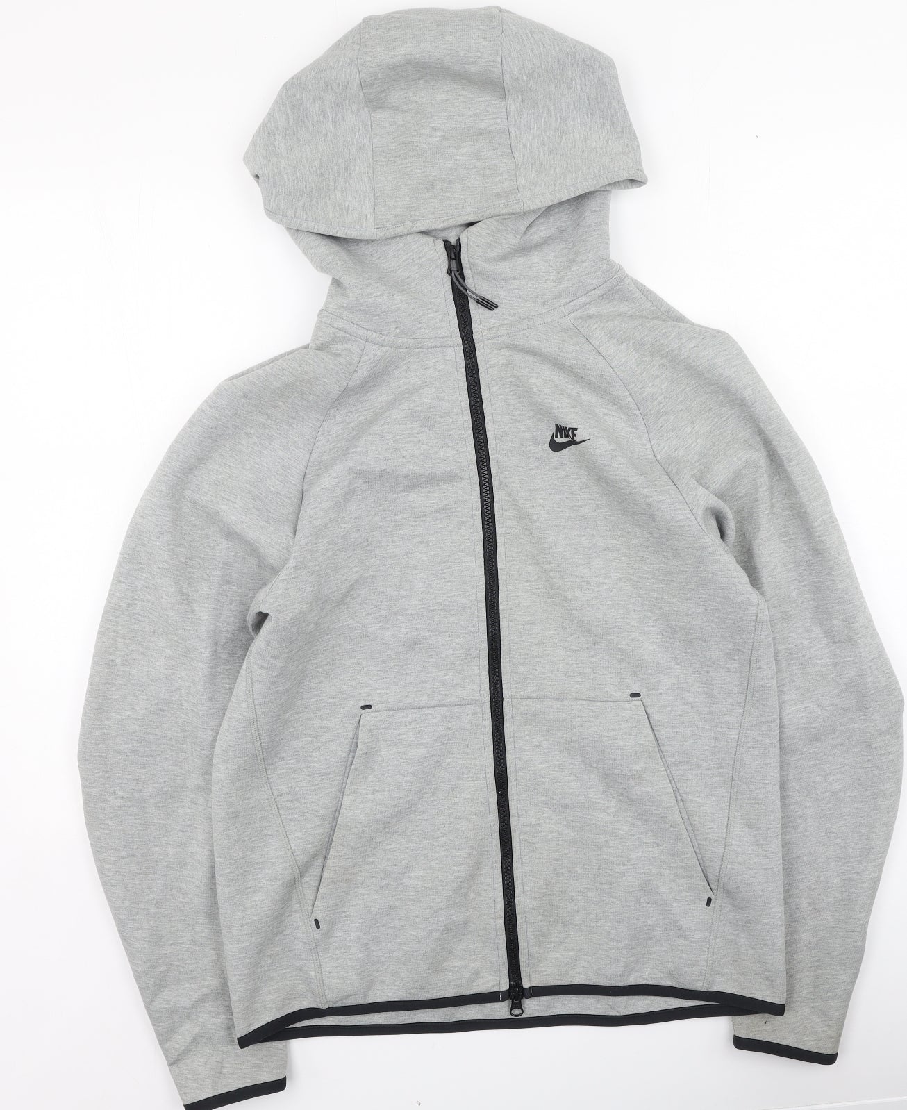 Nike Mens Grey Round Neck  Cotton Full Zip Jumper Size S