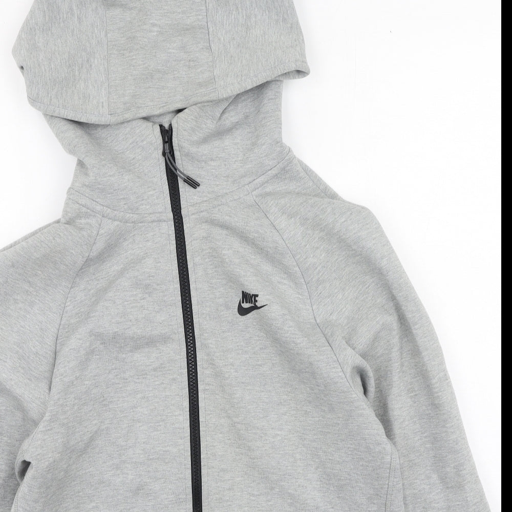 Nike Mens Grey Round Neck  Cotton Full Zip Jumper Size S