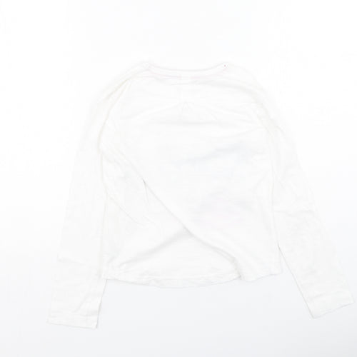 Dunnes Stores Girls White  Cotton Basic Casual Size 10 Years Round Neck  - Follow Your Dreams