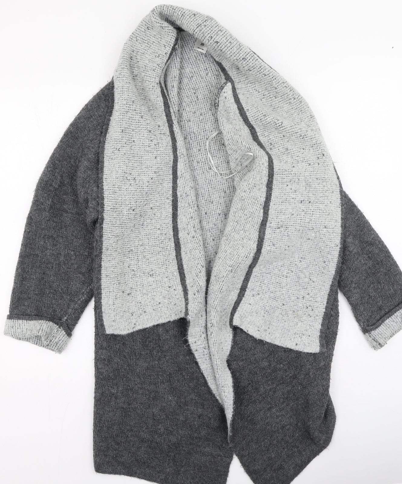Alexia Womens Grey V-Neck  Acrylic Cardigan Jumper Size 20