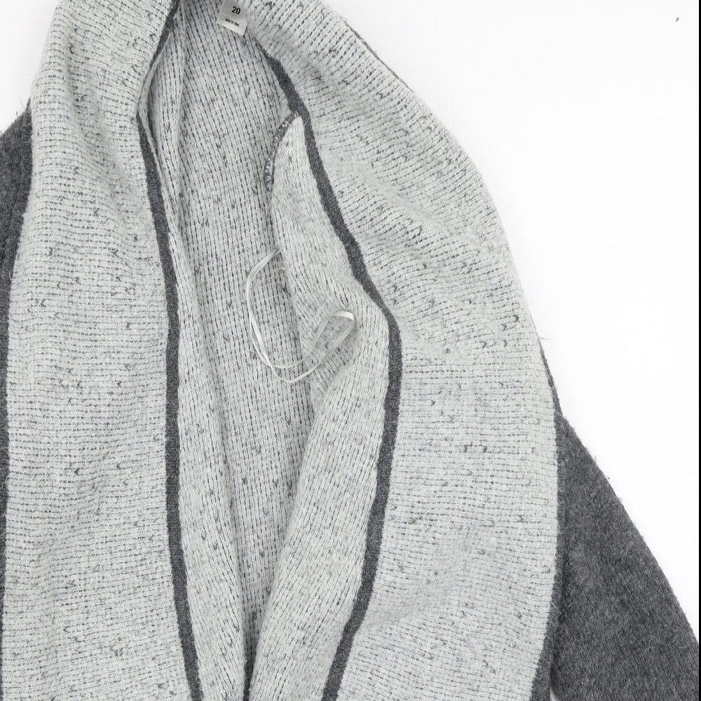 Alexia Womens Grey V-Neck  Acrylic Cardigan Jumper Size 20