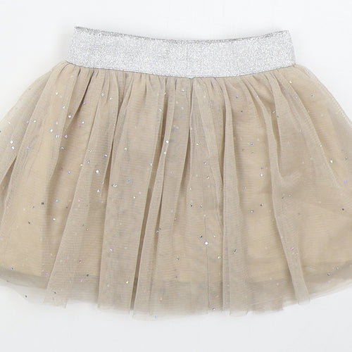 Preworn Girls Beige  Polyester Tutu Skirt Size 12 Months