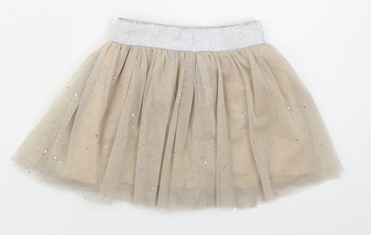Preworn Girls Beige  Polyester Tutu Skirt Size 12 Months