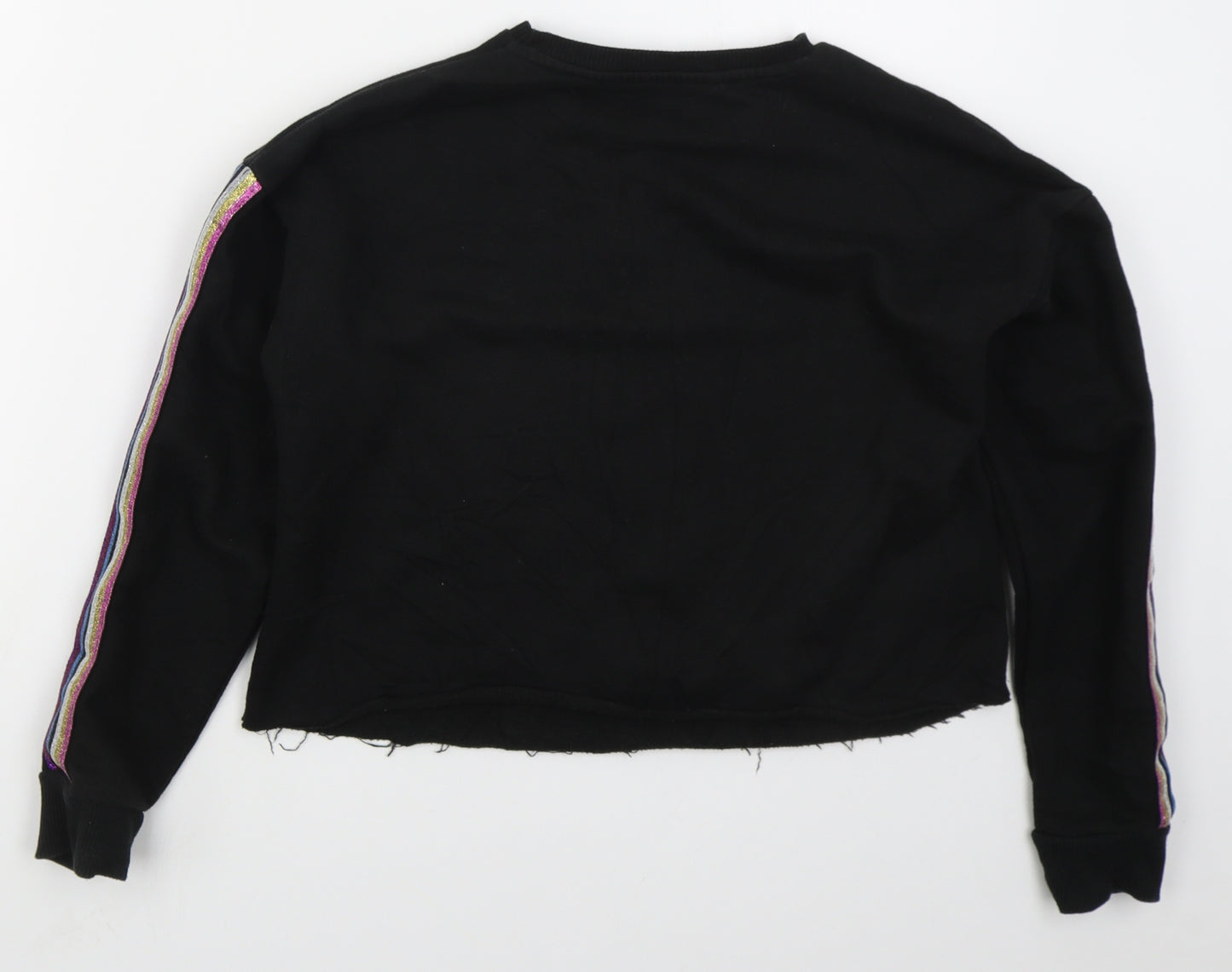 Primark Girls Black  Cotton Pullover Sweatshirt Size 12-13 Years  Pullover - Merci