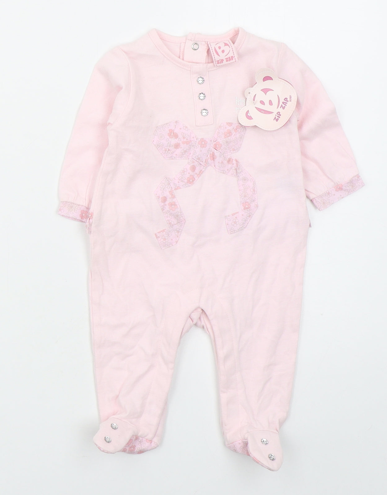 Zip Zap Girls Pink Solid Cotton Cami One Piece Size 0-3 Months  Button - Little Miss