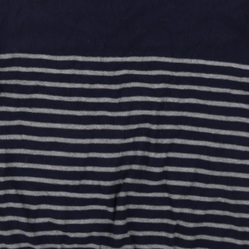 Gap Mens Blue Crew Neck Striped Cotton Pullover Jumper Size L