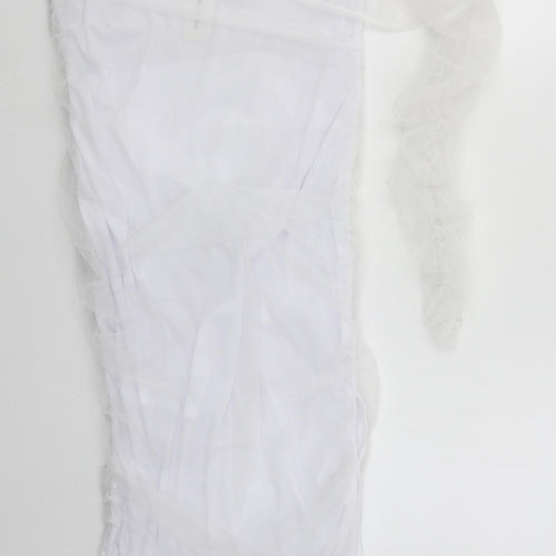 CBR Womens White  Polyester Bodycon  Size L  Off the Shoulder Zip