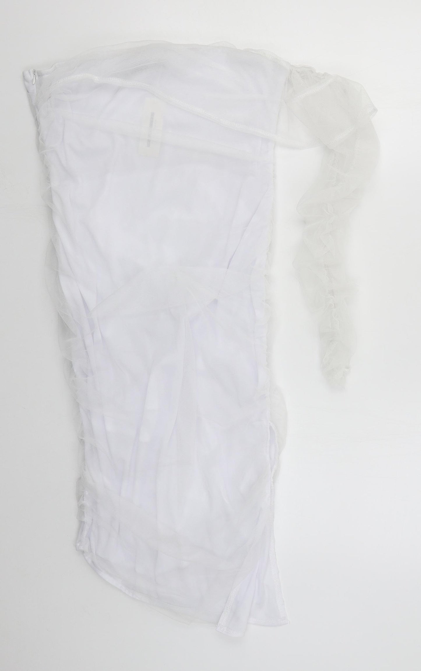 CBR Womens White  Polyester Bodycon  Size L  Off the Shoulder Zip