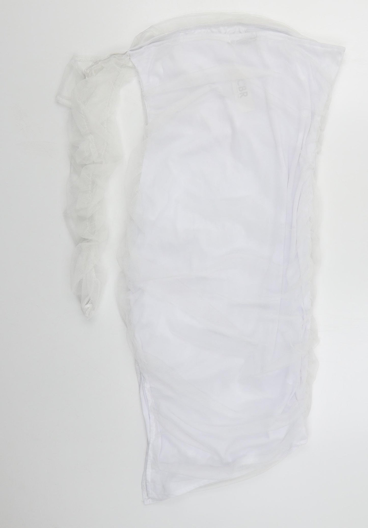 CBR Womens White  Polyester Bodycon  Size L  Off the Shoulder Zip