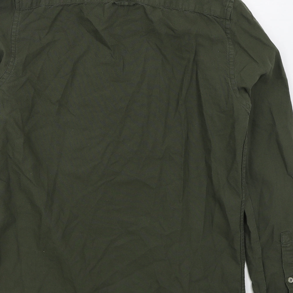 River Island Mens Green  Cotton  Button-Up Size XS Collared Button