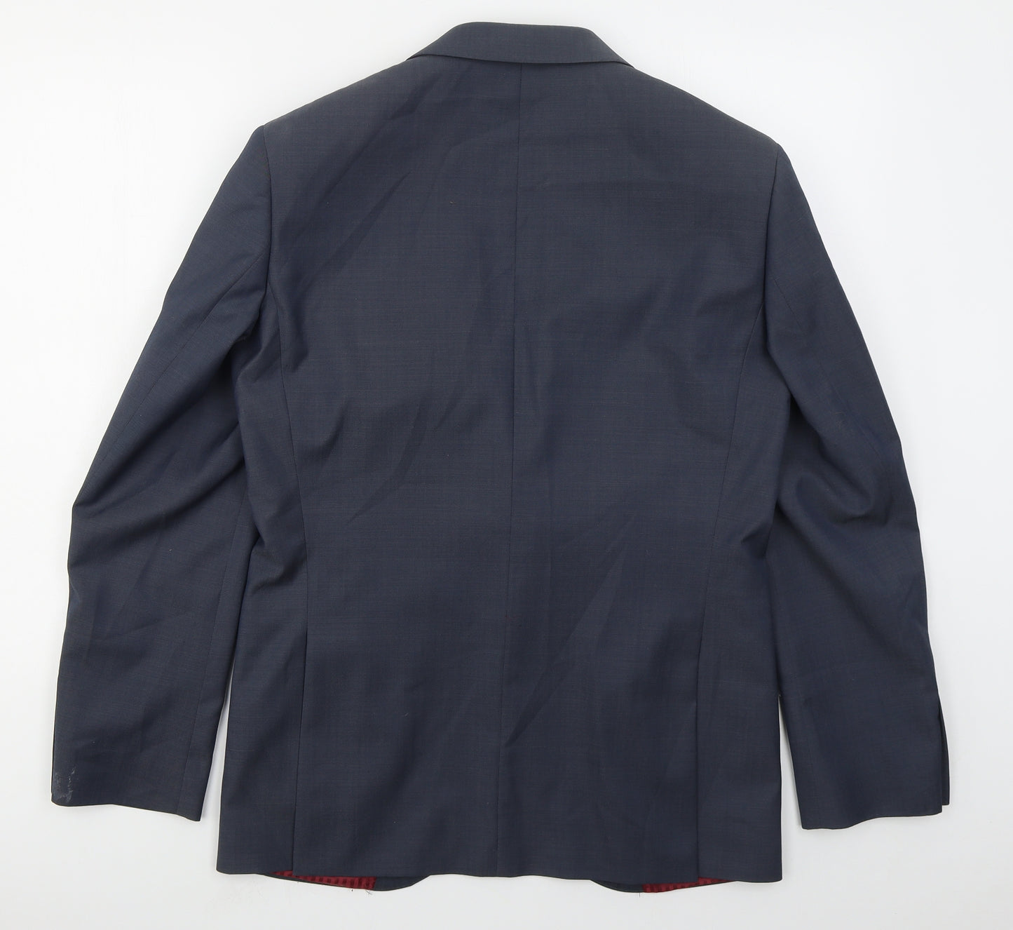 Red Mens Blue  Wool Jacket Suit Jacket Size 38