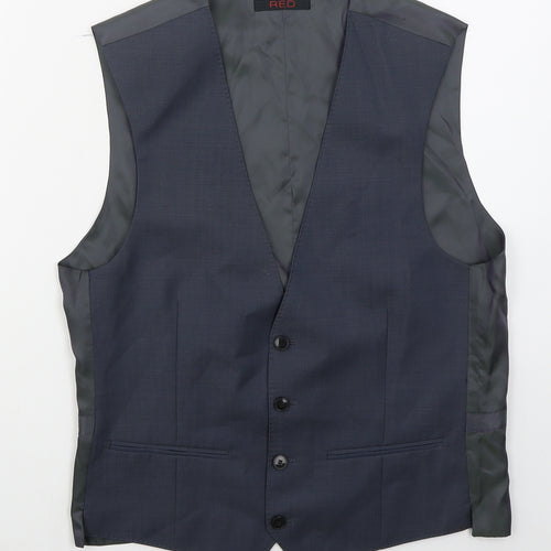 Red Mens Blue   Jacket Waistcoat Size M  Button