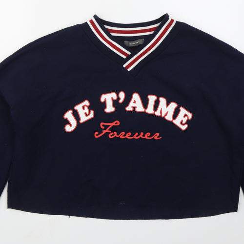 Primark Womens Blue  Polyester Pullover Sweatshirt Size 12  Pullover - JJe T'aime Forever