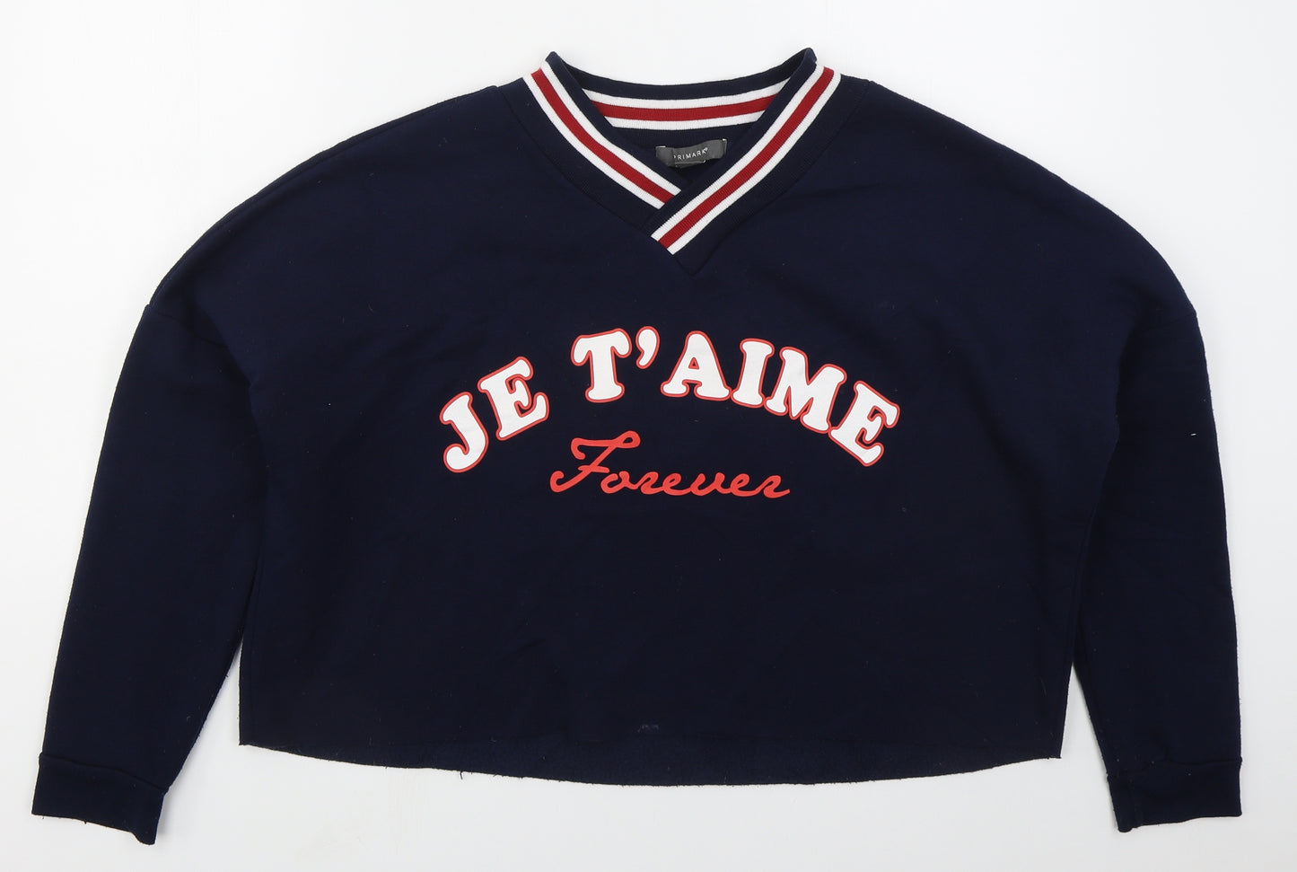Primark Womens Blue  Polyester Pullover Sweatshirt Size 12  Pullover - JJe T'aime Forever
