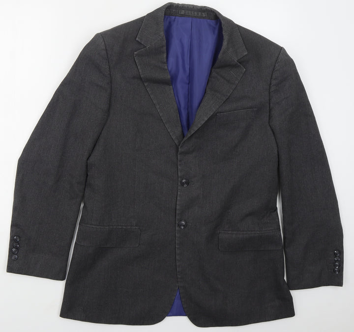 Marks and Spencer Mens Grey  Polyester Jacket Suit Jacket Size 40