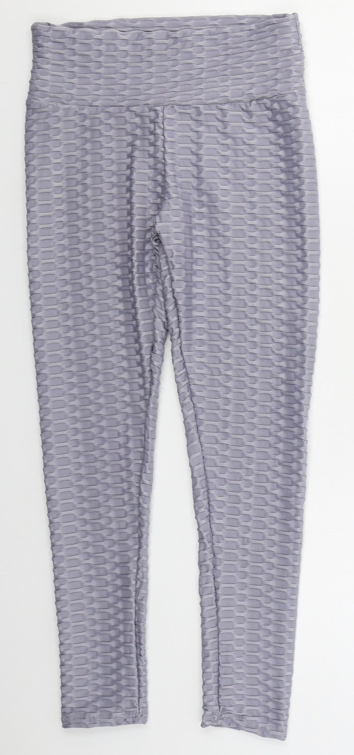 Preworn Womens Grey  Polyester Compression Leggings Size S L23 in Regular