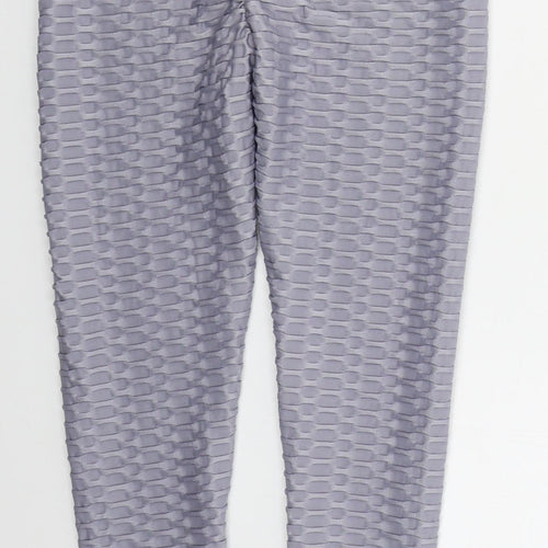 Preworn Womens Grey  Polyester Compression Leggings Size S L23 in Regular