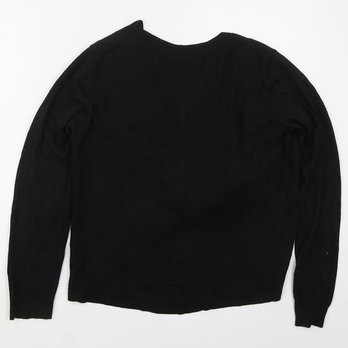George Womens Black V-Neck  Polyester Cardigan Jumper Size 18