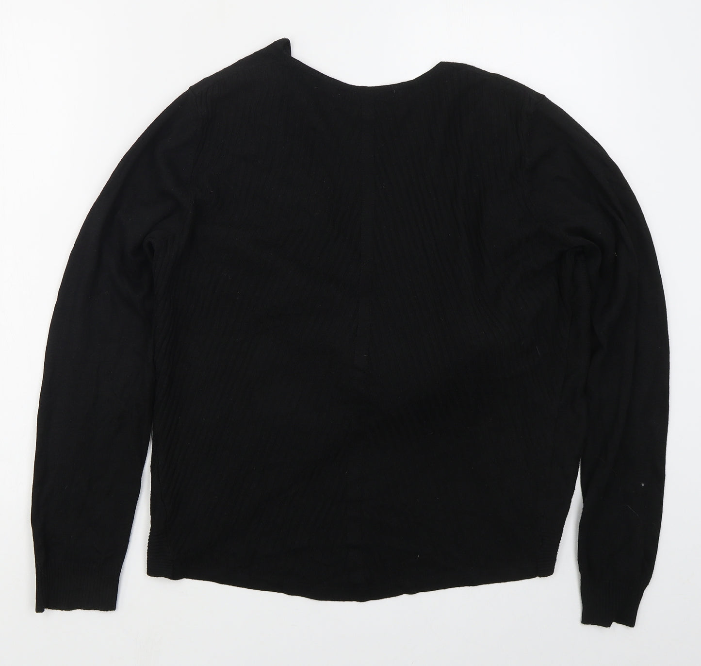 George Womens Black V-Neck  Polyester Cardigan Jumper Size 18