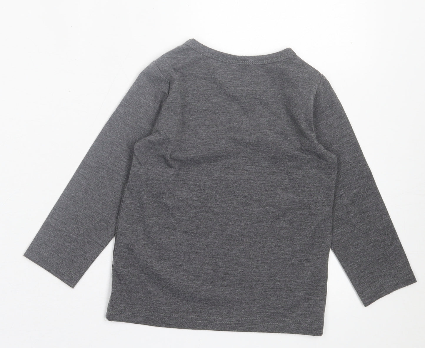 Pat Pat Boys Grey  Polyester Basic Casual Size 2 Years Crew Neck Pullover - Be wild and Free