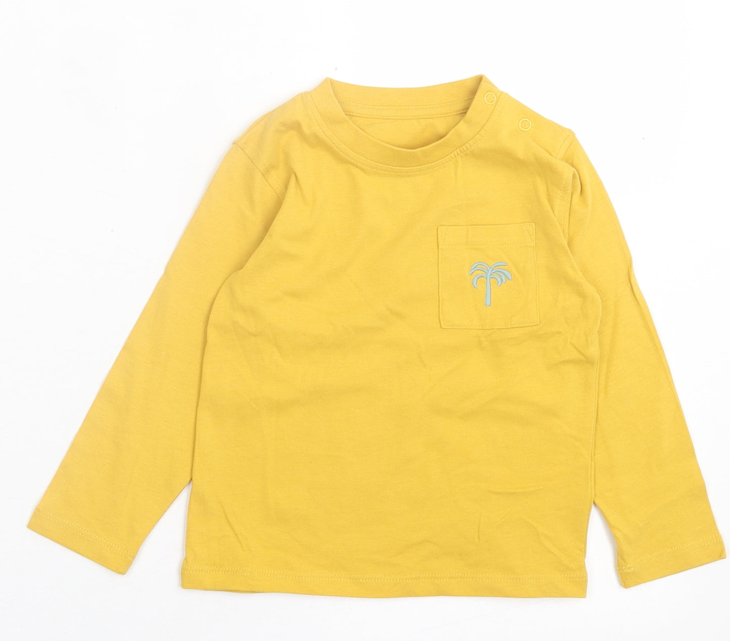 Marks and Spencer Boys Yellow  Cotton Basic Casual Size 18-24 Months Crew Neck Pullover