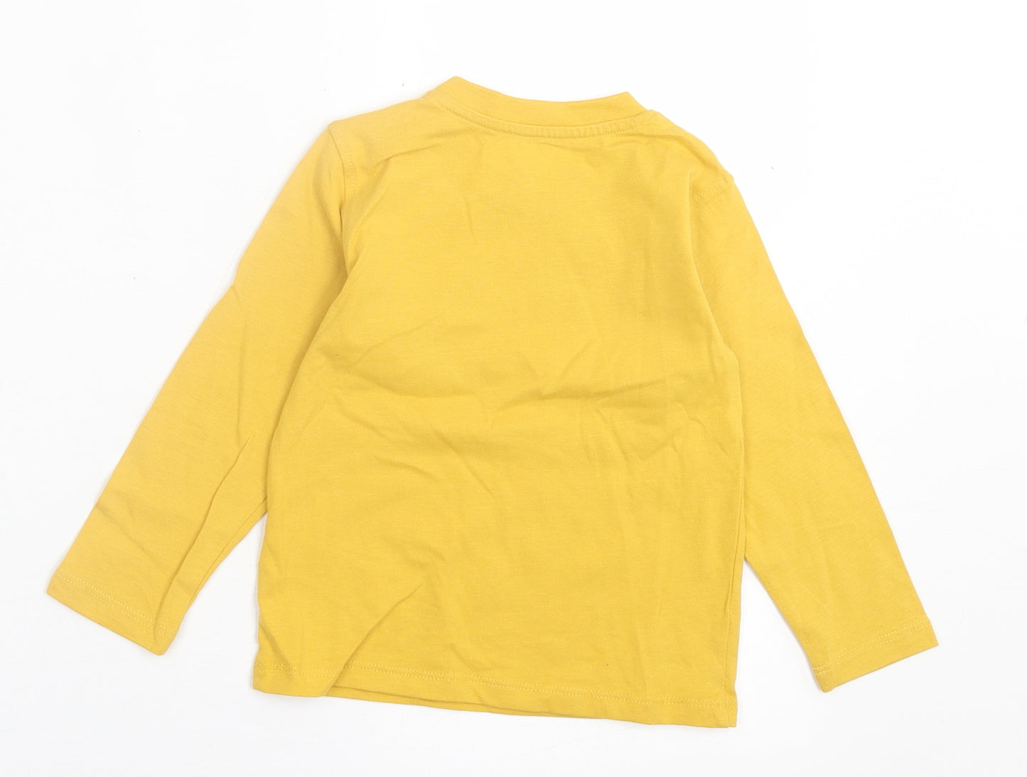 Marks and Spencer Boys Yellow  Cotton Basic Casual Size 18-24 Months Crew Neck Pullover