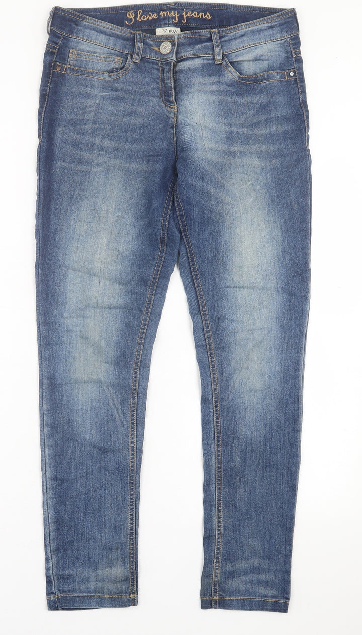 NEXT Girls Black  Cotton Straight Jeans Size 12 Years  Regular Button