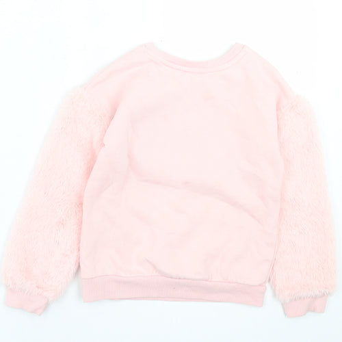 George Girls Pink  Cotton Pullover Sweatshirt Size 6-7 Years  Pullover - I Love Pudsey