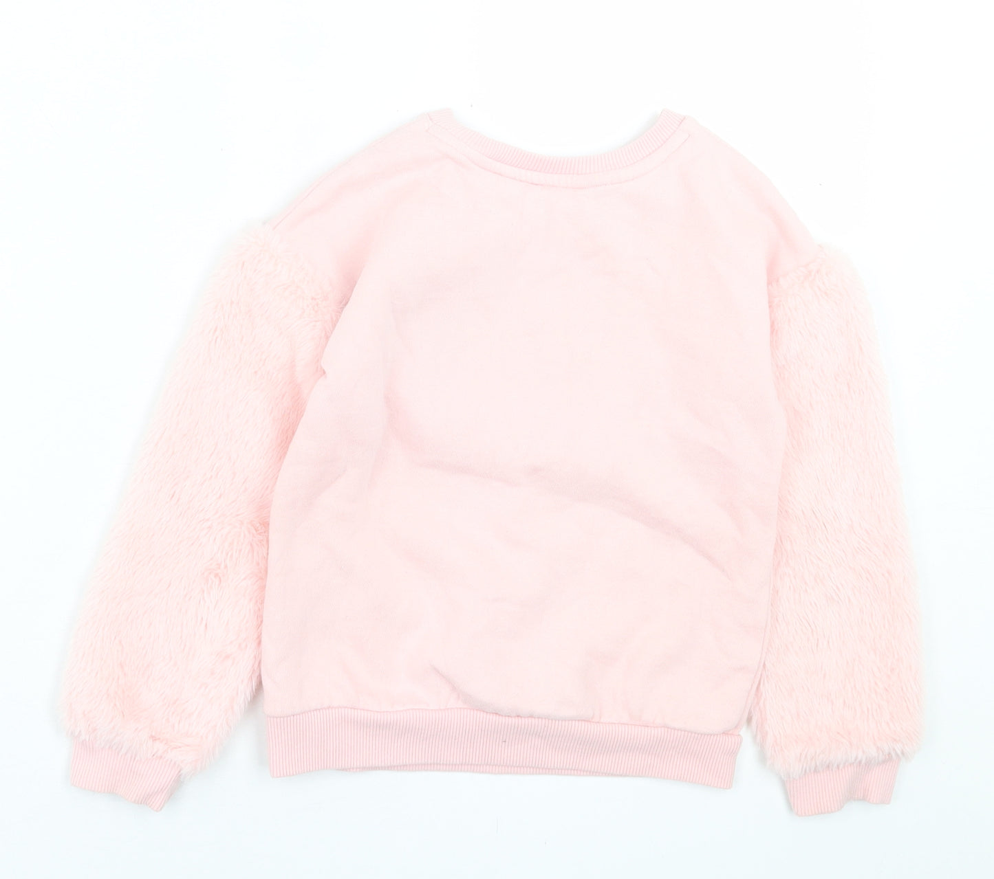 George Girls Pink  Cotton Pullover Sweatshirt Size 6-7 Years  Pullover - I Love Pudsey