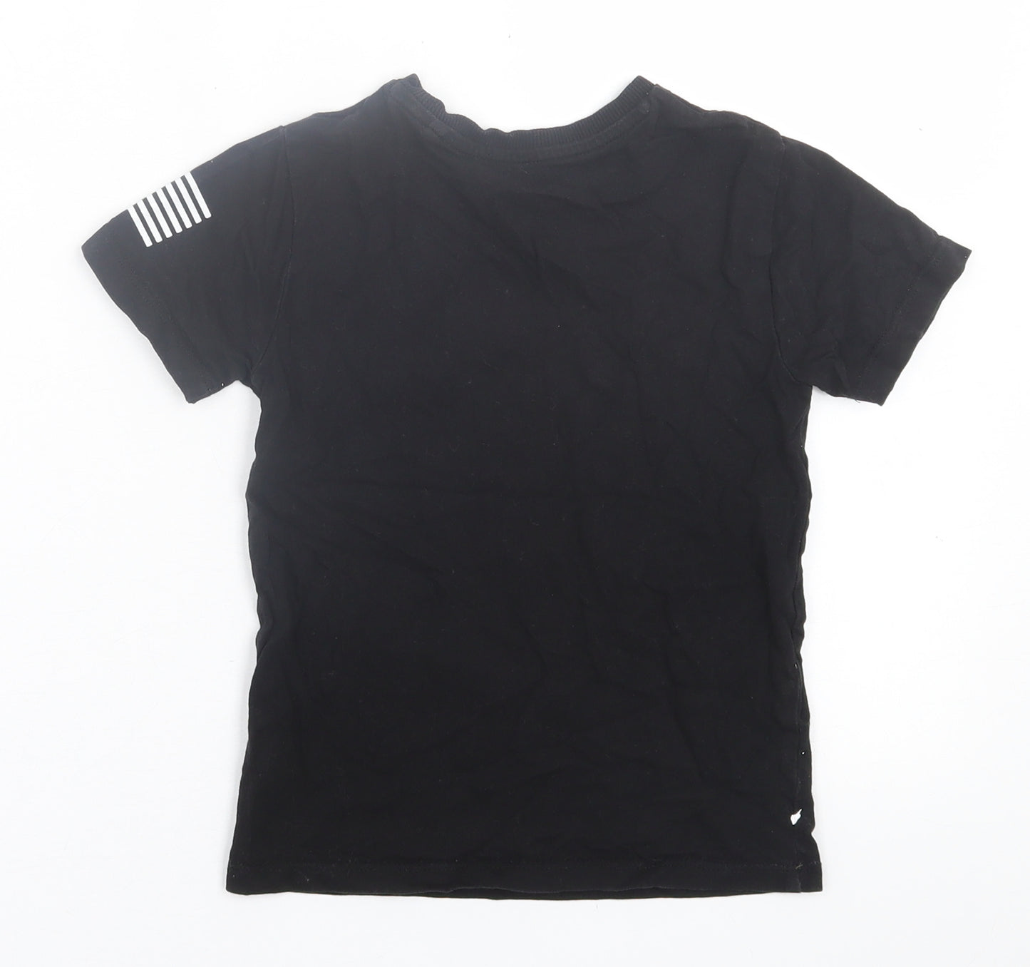 NEXT Boys Black  Cotton Basic T-Shirt Size 4 Years Crew Neck Pullover - NASA