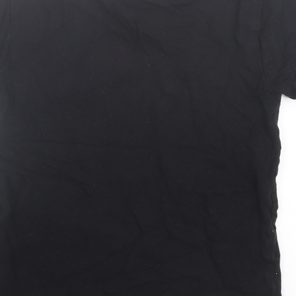 NEXT Boys Black  Cotton Basic T-Shirt Size 4 Years Crew Neck Pullover - NASA