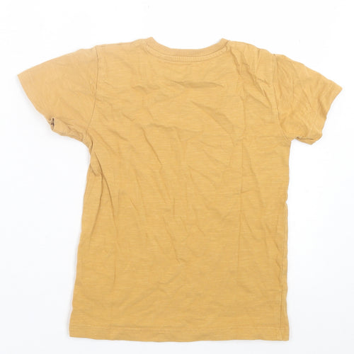 NEXT Boys Yellow  Cotton Basic T-Shirt Size 4-5 Years Crew Neck Pullover