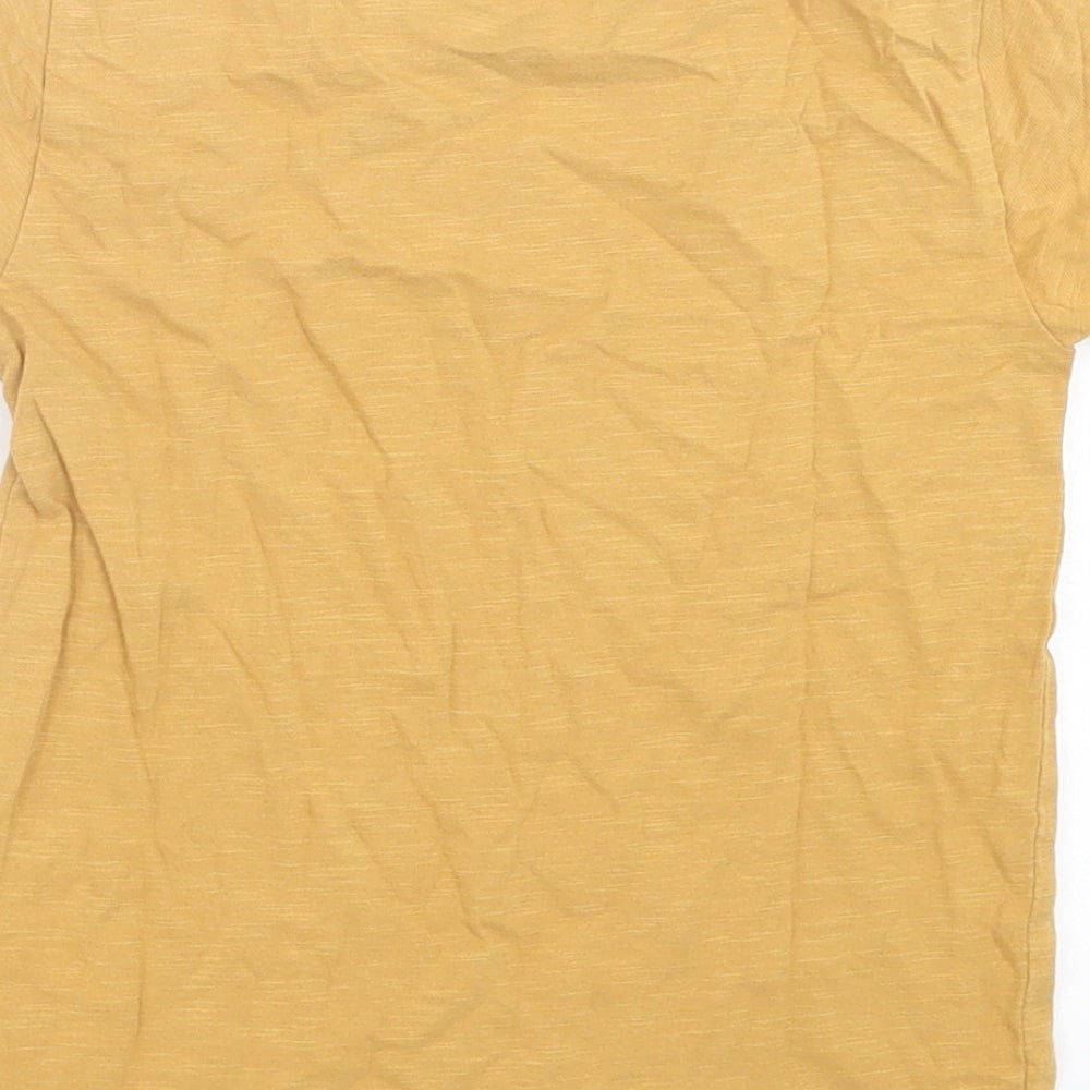 NEXT Boys Yellow  Cotton Basic T-Shirt Size 4-5 Years Crew Neck Pullover