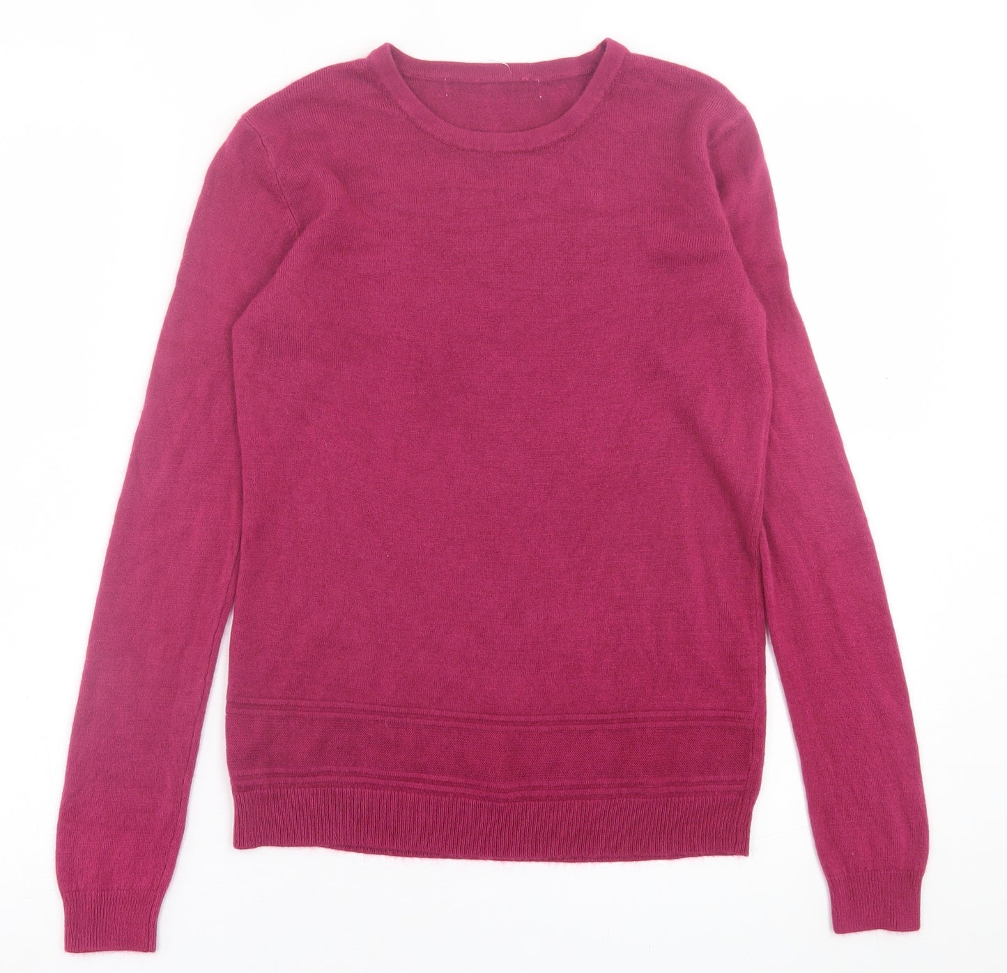 Preworn Womens Purple Crew Neck  Acrylic Pullover Jumper Size S